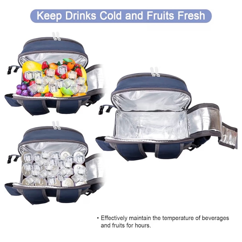 Black Picnic Backpack Set of 4 - Picture 10 of 10